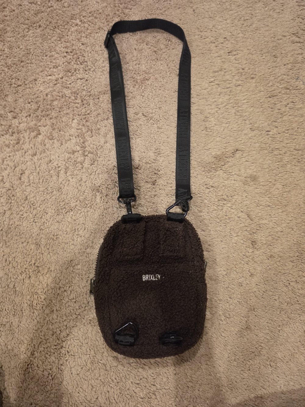 BRIXLEY Brown Sherpa Crossbody Bag